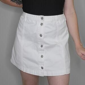 Abercrombie & Fitch White Denim Skirt